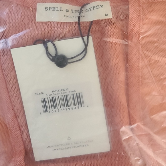 New spell designs grace cutout tulle gown peach M - Picture 7 of 9